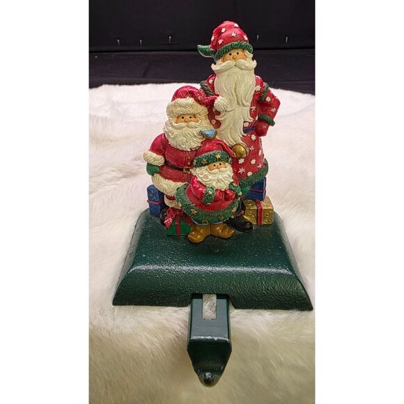 Vintage Cast Iron Santa Christmas Stocking Holder Hanger with Adjustable Hook - Picture 1 of 10
